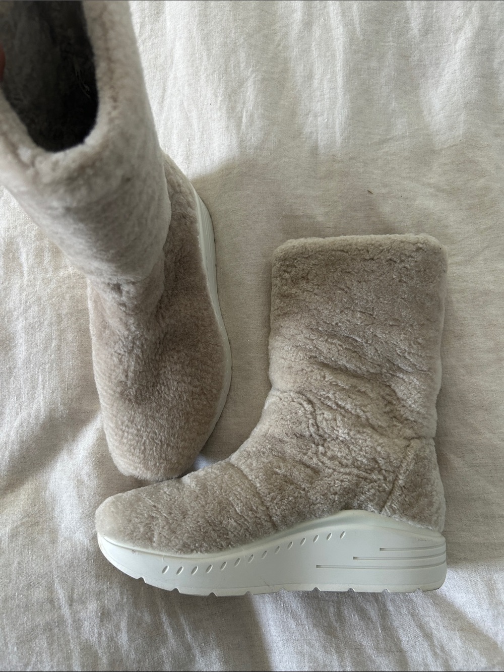 Murial Plush Faux-Shearling Women's Mid-Calf Boot in Light Beige
